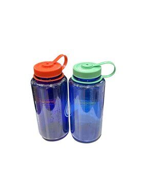 Nalgene Wide Mouth 32 oz BPA-Free Water Bottles Blue With Periwinkle Blue/Cornfl